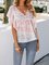 Pink Shift Ombre/tie-Dye Chiffon Short Sleeve Shirts & Tops
