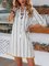 Off White 3/4 Sleeve Shift V Neck Dresses