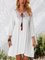 White Shift Crew Neck Boho Dresses