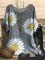 Gray Short Sleeve Linen Floral Shirts & Tops