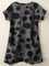 Black Gray Floral-Print Casual Polka Dots Shirts & Tops