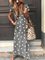 Summer casual retro little daisy printed short-sleeved V-neck dress