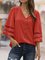 Red Casual Shift V Neck Blouse