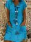 Cotton-Blend Leaves Casual Dresses
