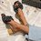 Chunky Heel Bowknot Cloth Slide Sandals