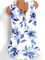 Blue Floral-Print Floral Casual Shirts & Tops