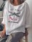 Silk-Organza 3/4 Sleeve Round Neck Printed Shirts & Tops