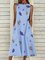 Butterfly Printed Big Pocket Casual Maxi Dress