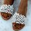White Summer Leather Slippers