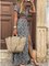 V Neck Navy Blue Women Dresses Tribal Dresses