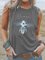 Plus Size Animal Vintage Crew Neck Sleeveless Shirts & Tops