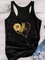 Sunflower Print Sleeveless Modal Vests Tops