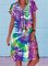 Holiday Dye Short Sleeve Printed Dresses