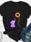Short Sleeve Printed Casual Crew Neck Shirts & Tops