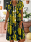 Floral-Print Holiday V Neck Dresses