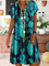 Floral-Print Holiday V Neck Dresses