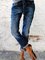 Casual vintage drawstring denim trousers