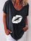 Casual V Neck Short Sleeve Printed T-Shirts