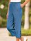 Women Pockets Shift Casual Denim Cropped Pants