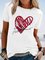 Plus Size Vintage Cotton-Blend Geometric Crew Neck Shirts & Tops
