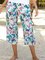 Women Summer 3/4 Pants Printed Holiday Trousers