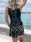Leopard Printed Casual V Neck Sleevelss Jumpsuits