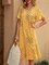 Yellow Short Sleeve Crew Neck Dresses