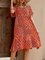Red Short Sleeve Casual Dresses