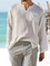 White Plain Cotton-Blend Casual Shirts & Tops