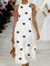 Polka Dots Midi Dress Summer Sleeveless Plus Size Dresses