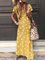 V Neck Casual Daisy-Print Short Sleeve Maxi Dresses