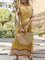 V Neck Yellow Holiday Maxi Dress