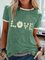 Green Casual Short Sleeve Printed Shirts & Tops
