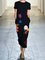 Floral-Print Casual Short Sleeve One-Pieces