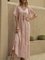 Pink Tulle Solid V Neck Boho Dresses