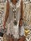 Apricot Silk-Chiffon V Neck Casual Dresses