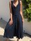 V Neck Women Holiday Linen Maxi Dresses