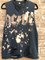 Black-Blue Cotton Sleeveless Crew Neck Letter Shirts & Tops