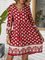 Red Cotton-Blend 3/4 Sleeve Dresses
