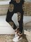 Black Cotton Skull Pants