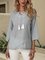 Blue V Neck 3/4 Sleeve Shirts & Tops