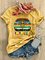 Crew Neck Printed Cotton-Blend Casual Shirts & Tops
