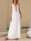 White V Neck Boho Sleeveless Print Shift Dresses