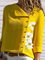 Yellow Casual Buttoned Long Sleeve Tops