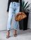 Blue Denim Casual Shift Pants