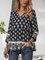 Blue V Neck Casual Floral Gathered Fringed Shirts & Tops