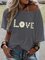 Gray Off Shoulder Short Sleeve Cotton Patchwork Shirts & Tops