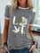 Crew Neck Printed Short Sleeve Casual Shirts & Tops