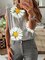 Gray Short Sleeve Cotton Floral Shirts & Tops