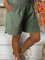 Vintage Plus Size Women Plain Pockets Casual Shorts